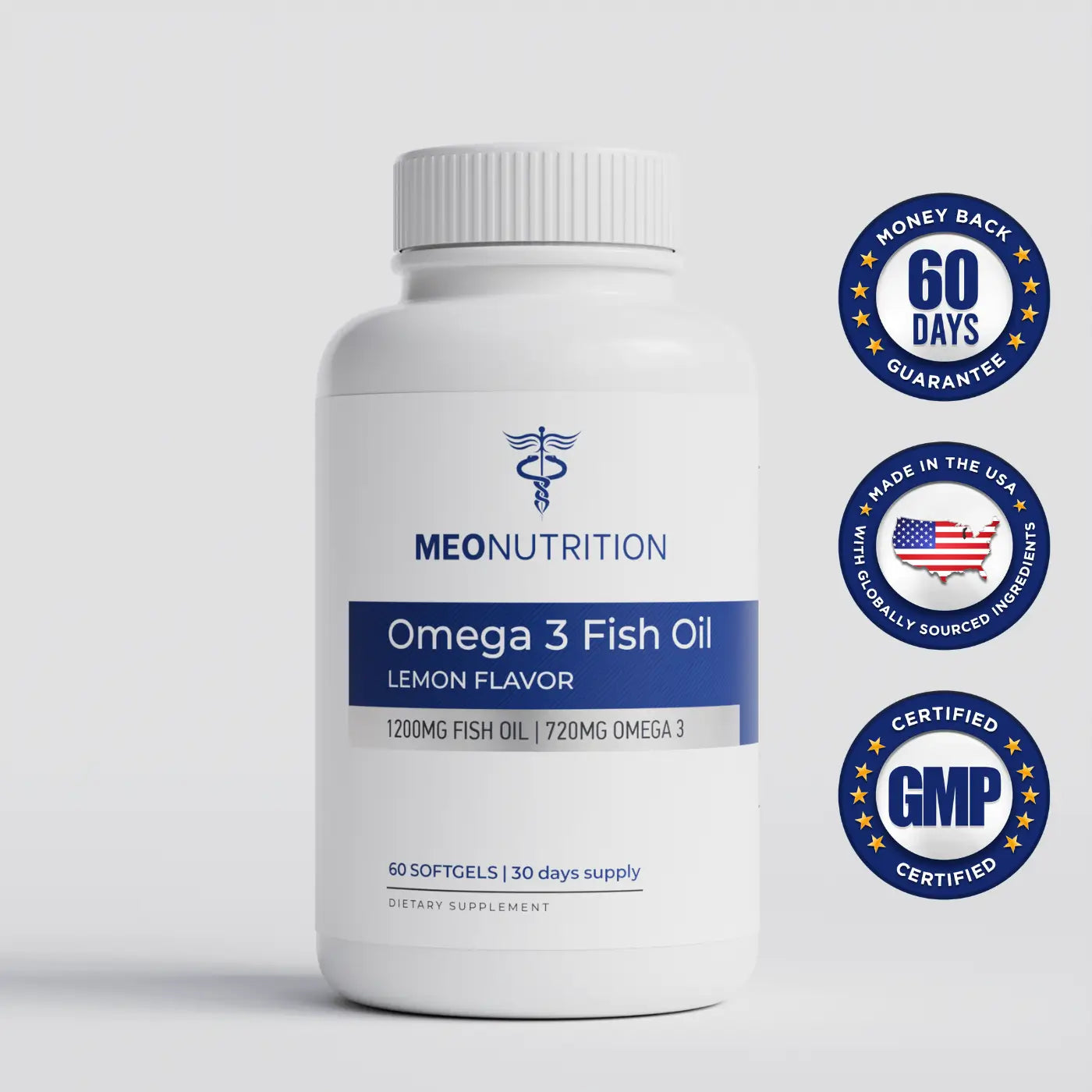 A Bottle of Omega 3 Fish Oil Supplement