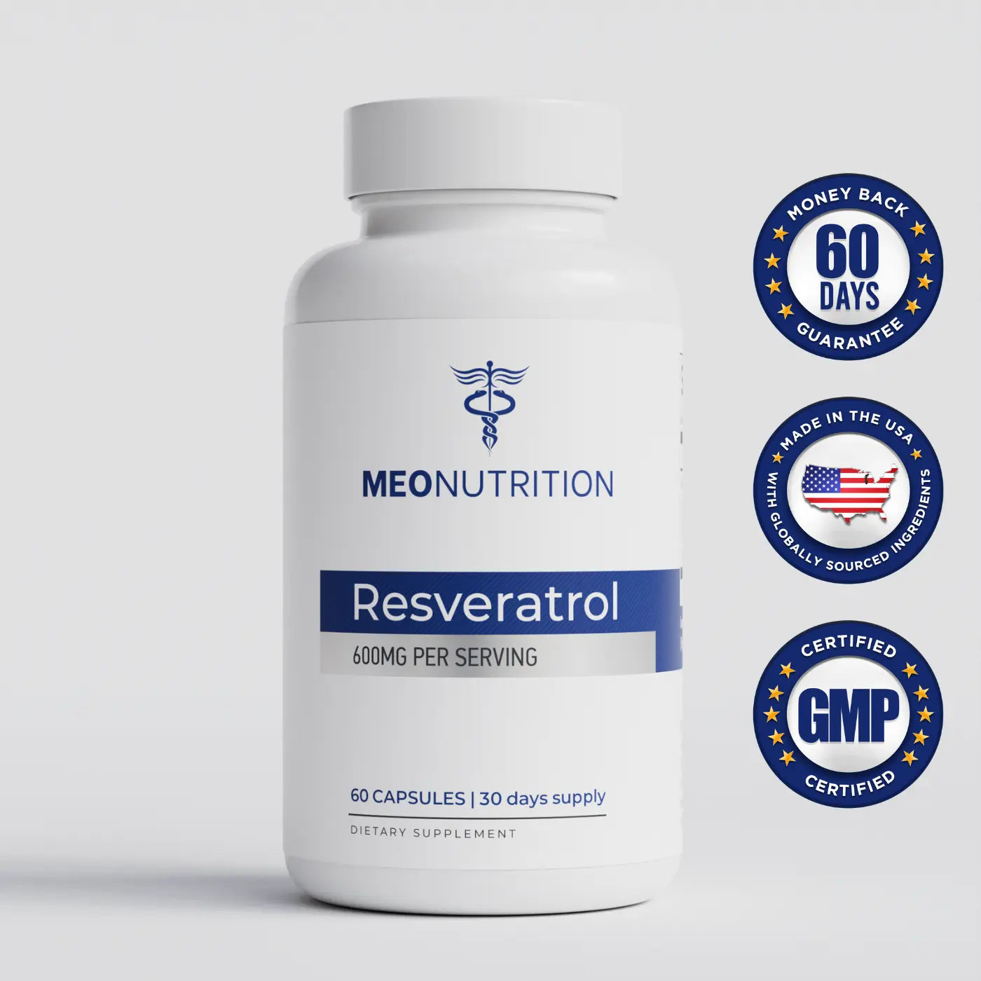 A bottle of Resveratrol Supplement