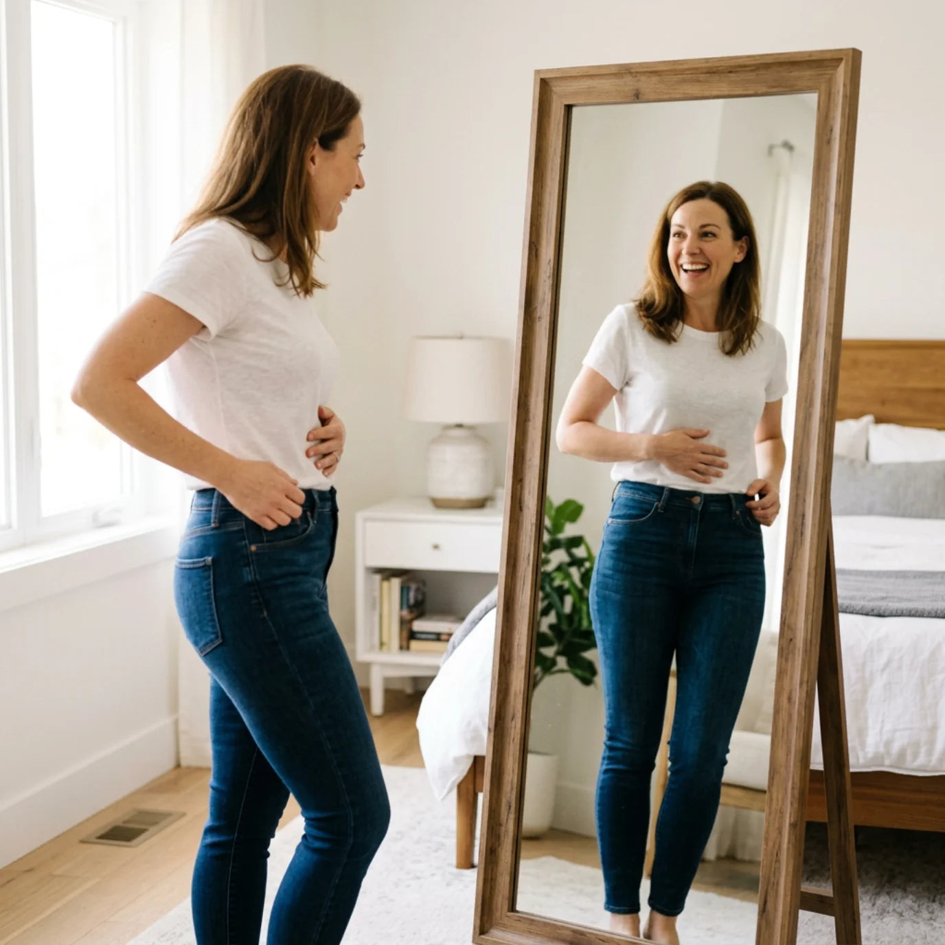 Confident fit woman in athleisure