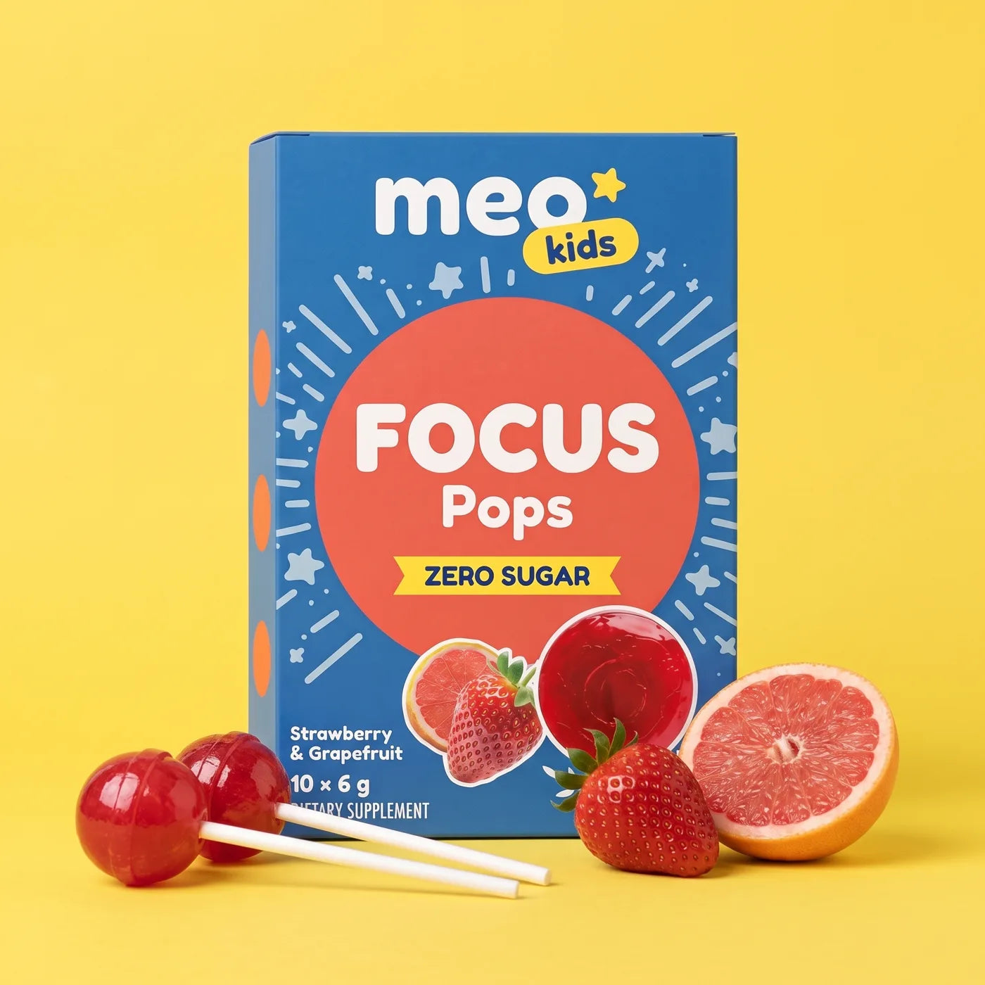 Focus Pops with strawberry and grapefruit